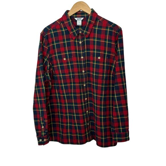 Duluth Trading Flannel Plaid Cotton Button Up Shirt Womens Size XL Free Swingin - Picture 1 of 5